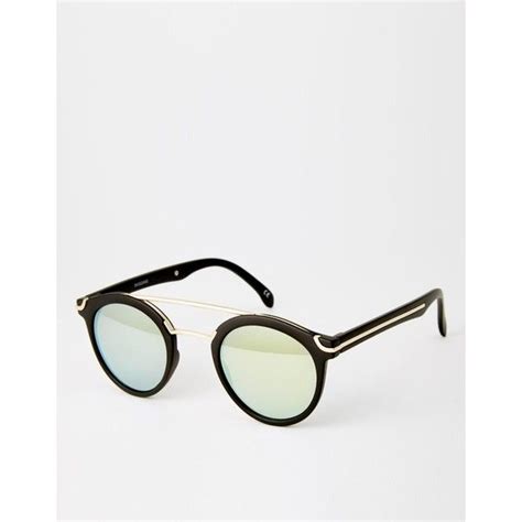 asos round sunglasses with metal bridge high bar &